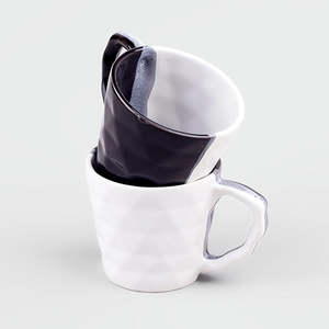 Juego de Lujo de 6 Tazas de Té de Cerámica con Diseño de Diamantes, Tazas de Porcelana para Capuchino, Elegantes y Clásicas para Café, Té de la Tarde, Hogar y Festividades - Product Image 3