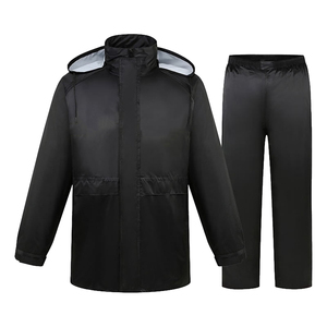 Unisex Black Hooded Waterproof Windproof <b>Jacket</b> Full Sleeve Polyester <b>Summer</b> All Seasons Auto Racing Rain Suit Custom Brand - Product Image 3