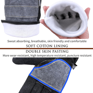 Heavy Duty Goatskin Leather Made TPR Impact Cold Resistant Safety <b>Gloves</b> Full Finger Hot Selling Safety <b>Gloves</b> - Product Image 5