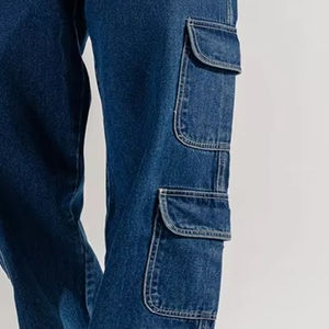 กางเกงยีนส์เดนิมทรงตรงสำหรับผู้ชาย รุ่นใหม่ กระเป๋าแบบปกติ ล้างสีแบบแอซิดวอช ราคาขายส่ง รับผลิตตามแบบ OEM แฟชั่นทันสมัย - Product Image 4