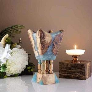 Brûleur à Bakhoor en résine époxy et bois naturel, élégant et très vendu, pour Oud arabe, encens et décoration intérieure – Approvisionnement mondial - Product Image 1
