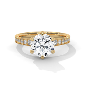 GRA Certified Brilliant Round Cut Lab Grown <b>Diamond</b> <b>Ring</b> In 14K Yellow Gold Hidden Halo Trendy All-Time Favorite Timeless <b>Ring</b> - Product Image 1