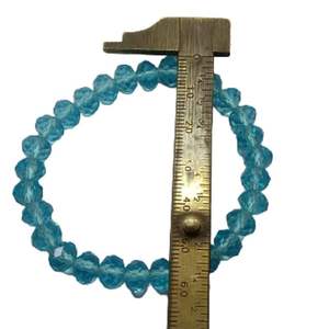 Bracelet rond à facettes en pierre d'obsidienne bleu ciel Feng Shui fait à la main pour hommes et femmes, taille 8-10 mm, bijoux de mode énergétiques - Product Image 3