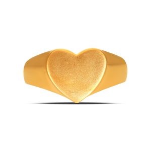 Velvet Heart <b>Signet</b> Gold <b>Ring</b> Premium Elegant Heart Shape Gold Tone <b>Ring</b> for <b>Women</b> Minimalist Wide Band Statement Fashion <b>Ring</b> - Product Image 3