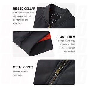 เสื้อแจ็คเก็ตบอมเบอร์ผู้ชายสำหรับฤดูใบไม้ร่วงและฤดูหนาว  กันลม อุ่นสบาย มีซิปเต็มตัว  บุนวมอย่างดี  ใส่สบายในชีวิตประจำวันและมีสไตล์แบบคนเมือง - Product Image 6