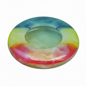 ที่เขี่ยบุหรี่หินอ่อนลายหินอ่อนขายดี สำหรับตกแต่งโรงแรม ดีไซน์หรูหราทันสมัย ระดับไฮเอนด์ แบบต่อชิ้นหลากสี ที่เขี่ยบุหรี่ออนิกซ์หลากสี - Product Image 5