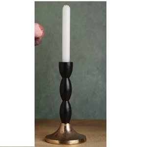 Support de bougie chauffe-plat en métal avec base en bois, style classique, pour décorations de mariages et de dîners - Product Image 4