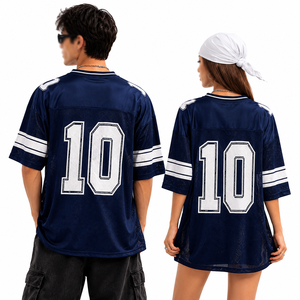Camiseta de Fútbol Americano Oversize Unisex de Malla, Uniforme de Equipo, Ropa Urbana, Prendas Personalizadas, Proveedor OEM, Fábrica de Marca Privada - Product Image 2