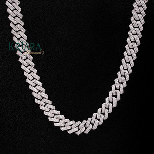 S925 Gold Plated Lab Grown Diamond Link <b>Chain</b> Necklace Hiphop Style Unisex Everyday Wear <b>Chains</b> Jewelry - Product Image 1