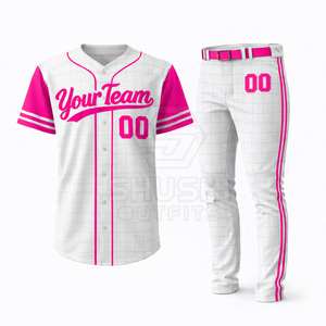 Vêtements de softball respirants à séchage rapide, jersey boutonné pour garçons, unisexe, chemises noires pour hommes - Product Image 1