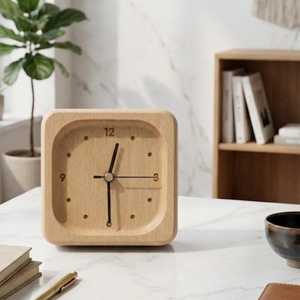 Wooden Desktop <b>Clock</b> Minimalist Style Office Decoration smart Table <b>Clocks</b> - Product Image 1