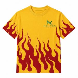 Custom <b>Flame</b> Print T-<b>Shirt</b> Men Streetwear Racing Graphic Tee Summer Casual Top - Product Image 2