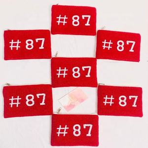 Porte-monnaie en perles Game Day avec fermeture à glissière Paillettes Sac de maquillage pour l'argent - Product Image 1