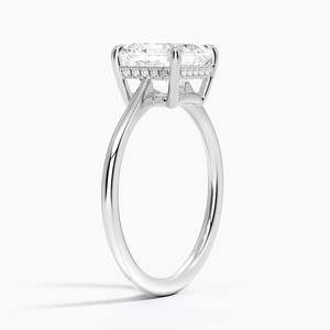 Anillo de compromiso de moissanita de 2 quilates con corte Asscher, anillo nupcial solitario con diseño de tallo dividido esculpido - Product Image 4