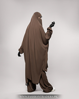 Abaya tendance et modeste, unie, respirante, deux pièces, manches élastiques, manches longues, couvrante, pour femmes musulmanes, service OEM, coupe droite