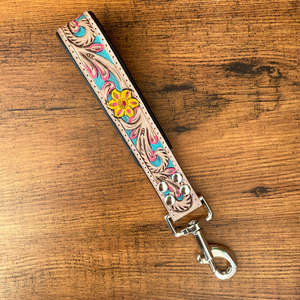 New 2025 Manufacturer Custom Hand Tooled Leather Dog Collar Leash Heavy Duty Genuine Leather Dog Collars and Traffic Lead Set - Product Image 4