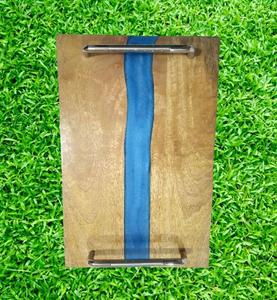 Bandeja de Servir de Madera de Acacia con Diseño Esmaltado, Estilo Antiguo, para Cocina, Comida, Frutas, Té y Café - Product Image 5