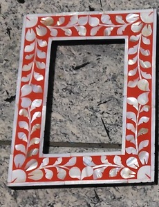 Mother of Pearl Photo Frame Resin <b>Table</b> or MOP Picture frame <b>Display</b> Available in Different Patterns - Product Image 5