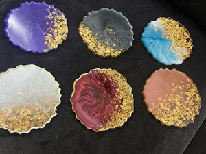 Sous-verres en résine époxy de haute qualité, durables, forme personnalisée, couleur personnalisée, impression UV, design artistique moderne, logo personnalisé - Product Image 4