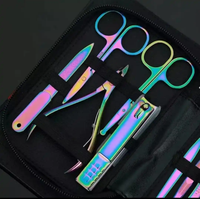 Outils de soin des ongles pour bébés en acier inoxydable de haute qualité et luxueux, 5 en 1, coupe-ongles portable, ensemble de manucure pour l'application de l'art des ongles