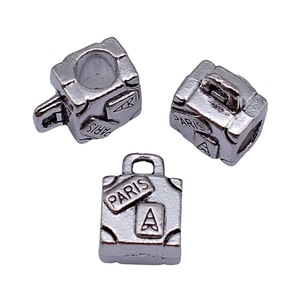 Perles à grand trou en alliage de zinc argent antique <span class=keywords><strong>PARIS</strong></span>, 11x8.6x6.9mm, 1.9g, pour bracelet et bijoux DIY - Product Image 4