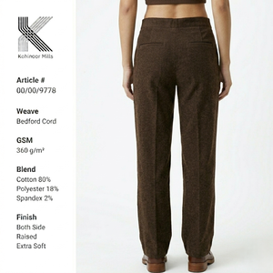 Pantalones de Corduroy Bedford para Mujer, Mezcla de Algodón, 360GSM, Pantalones Elásticos de Invierno, Fabricante OEM ODM - Product Image 3
