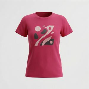 T-shirts en coton respirant pour femmes, impression personnalisée du logo, nouvelle mode, t-shirts de fête d'été, haute qualité, style confortable et tendance - Product Image 1