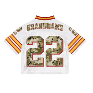 เสื้อยืดฟุตบอลทรงพอดีตัว ระบายอากาศได้ดี ไซส์ใหญ่ คอวี แขนสั้น ซับเหงื่อ แห้งไว เหมาะสำหรับฤดูร้อน สไตล์สตรีทแวร์ ผ้าตาข่ายโพลีเอสเตอร์ รับสกรีนโลโก้ - Product Image 6