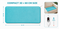 Coussin chauffant électrique de luxe personnalisé en peluche cyan 30x60cm avec contrôleur numérique LED, 6 niveaux de chaleur, arrêt automatique de sécurité, chaleur douce