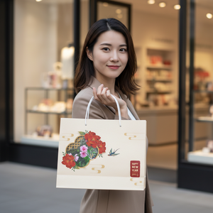 ถุงกระดาษเคลือบลามิเนตแบบกำหนดเอง หรูหรา เป็นมิตรกับสิ่งแวดล้อม ย่อยสลายได้ พร้อมพิมพ์โลโก้ด้วย UV สำหรับบรรจุภัณฑ์ของขวัญและตกแต่ง - Product Image 4