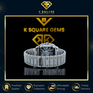 Fournisseur en gros de haute qualité vendant une nouvelle montre à quartz de luxe automatique analogique VVS carrée avec mouvement diamanté, en promotion - Product Image 4