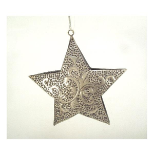 Adornos colgantes de estrella metálica de color azul para decoración navideña del hogar. - Product Image 2