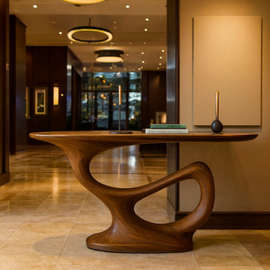 Console en bois massif, table d'entrée, console sur mesure, meuble de style farmhouse, console étroite pour la décoration intérieure, console de luxe - Product Image 1