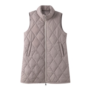Gilet matelassé polyvalent sans manches à col montant, coupe ajustée, pour le quotidien automne-hiver, à porter seul ou en sous-vêtement - Product Image 6