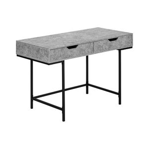 Scrivania Moderna Contemporanea da 48 Pollici per Ufficio e Casa con Cassetti Portaoggetti, Laminato Grigio e Metallo Nero - Product Image 2