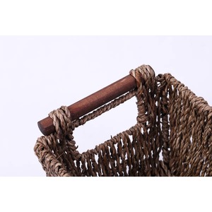 Set of 3 oval seagrass <b>baskets</b> with wavy rims Handmade <b>Storage</b> <b>Basket</b> Wholesale eco-friendly Made in Vietnam - Product Image 5