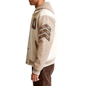 2025 Winter High Quality Streetwear Varsity Jacket Custom Embroidery Letterman Collarless Design <b>Light</b> Feature Customized Logo - Product Image 3