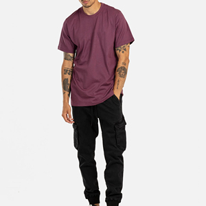 Camiseta de Punto de Manga Corta con Cuello Redondo y Color Sólido para Hombre, Corte Regular, Estilo Casual - Product Image 2