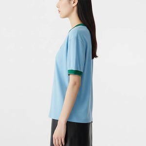 เสื้อยืดคอกลมทรงหลวมพิมพ์ลายโลโก้แบบพัฟฟ์ตามสั่ง เป็นมิตรกับสิ่งแวดล้อม น้ำหนักเบา สีพื้น สวมใส่สบาย - Product Image 2