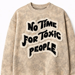 Acid Wash Mens Sweatshirt 300 GSM Cotton Fleece Oversized <b>Drop</b> Shoulder Vintage Style Streetwear Wholesale Process Impex - Product Image 6