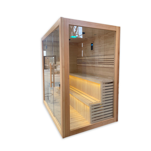 Sauna in Cedro Rosso Occidentale Personalizzabile per 4 Persone con Stufa Havia, Sauna in <span class=keywords><strong>Legno</strong></span> per Interni ODM - Product Image 3