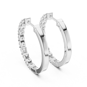 Ensemble de boucles d'oreilles simples en or blanc 18 carats plaqué rhodium, diamants de laboratoire 0,6 carat certifiés IGI, luxe pour tous les jours et événements glamour - Product Image 2