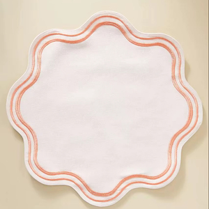 Bearfit Handmade 100% cotton <b>Canvas</b> Organic Eco-Friendly European Style Placemats Embroidered Madline embroidered placemats - Product Image 1