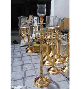 Nuevos candelabros decorativos de Metal con acabado dorado para boda, fiesta, sala de estar, decoración Interior, candelabros de suelo alto - Product Image 4