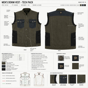 เสื้อกั๊กยีนส์สีเขียวมอสแบบมีลายภูมิประเทศด้านหลัง สไตล์โอเวอร์ไดด์ สตรีทแวร์ สำหรับผู้ชาย เสื้อแจ็คเก็ตแขนกุดพรีเมียม - Product Image 6