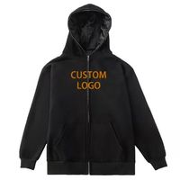 Sudadera con capucha y cremallera completa personalizada, 100% algodón orgánico, 500 GSM, forro polar transpirable, logotipo personalizado OEM, cremallera de alta calidad, ropa de calle de invierno