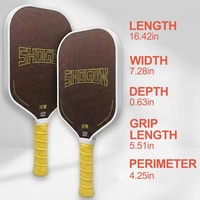 Raket Pickleball MST BnB Shogun Titanium Wire Honeycomb Core T700 Serat Karbon Mentah 16mm Bentuk Hibrida Thermoformed untuk Hiburan