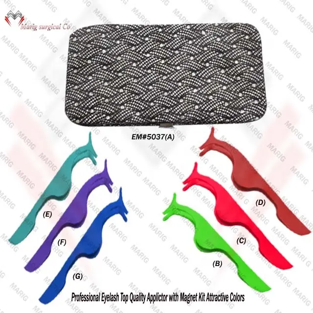 Top Quality Colorful Eyelash Applicator Tools Tweezers With 3 Piece Magnet kit Private Label Eyelash Tweezers Lash