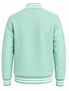 เสื้อแจ็คเก็ตสีเขียวมิ้นท์ลำลองกันลม ปกพับได้ ทรงปกติ ใส่ได้ในฤดูใบไม้ร่วง - Product Image 5