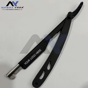 Professional Mens Beauty Straight Edge Razor with Black <b>Slide</b> Lock Eyebrow Shavette & Barber Shaving Razor for Salon Grooming - Product Image 6